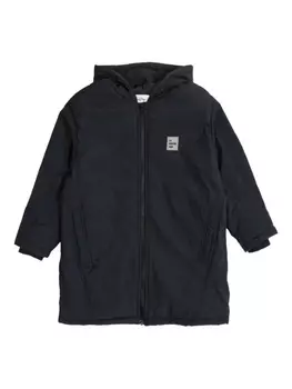 Пальто с капюшоном и логотипом American Vintage Kids, черный