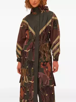 Пальто с капюшоном и принтом слона FARM Rio, зеленый