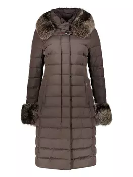 Пальто с капюшоном и застежкой-молнией Moorer, коричневый