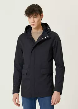 Пальто с капюшоном Kiton, синий