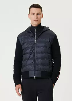 Пальто с капюшоном Moncler, синий