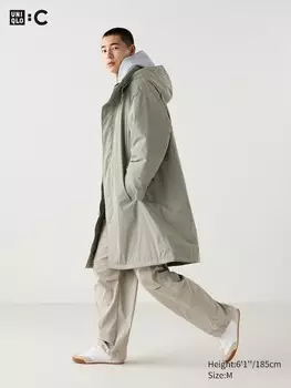Пальто с капюшоном Uniqlo, хаки