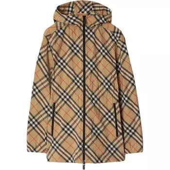 Пальто с капюшоном в клетку Nova Burberry, Sand