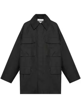 Пальто с карманами-клапанами Jil Sander, черный