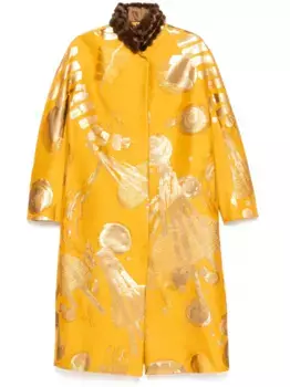 Пальто с меховым воротником SHIATZY CHEN, желтый