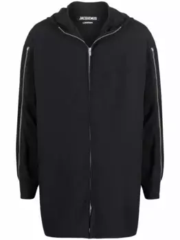 Пальто с молниями на рукавах JACQUEMUS, черный