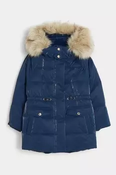 Пальто с монограммой для девочек River Island, синий