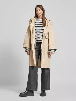 Пальто с накладными карманами с клапанами модель «Хилла» OPUS, бежевый