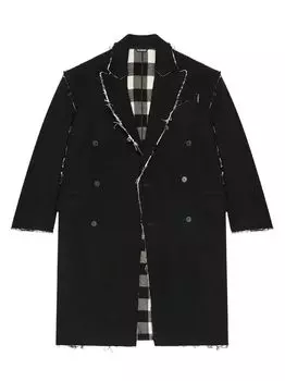 Пальто с необработанными краями Balenciaga, черный