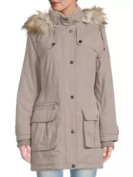 Пальто с отделкой из искусственного меха DKNY Thistle