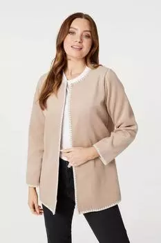 Пальто с открытой передней частью и стежком Izabel London, коричневый