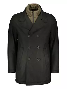 Пальто с панельными деталями Herno, зеленый