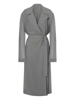 Пальто с поясом Alberta Ferretti, серый