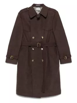 Пальто с поясом Brunello Cucinelli, коричневый