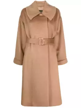 Пальто с поясом EMPORIO ARMANI, коричневый