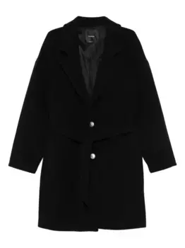 Пальто с поясом и застежкой на пуговицы PINKO, черный