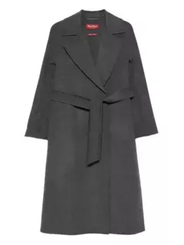 Пальто с поясом и зазубренным воротником MAX MARA, серый