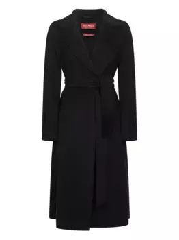 Пальто с поясом MAX MARA, черный