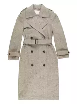 Пальто с поясом в елочку STELLA MCCARTNEY, нейтральный