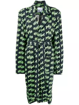 Пальто с принтом High Natasha Zinko, синий