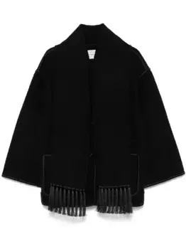 Пальто с шарфом TOTEME, черный