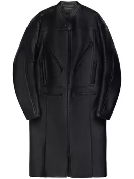 Пальто с тисненым логотипом Courrges, черный