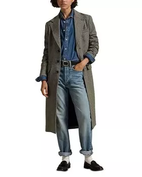 Пальто с узором «в ёлочку» Ralph Lauren, мультиколор