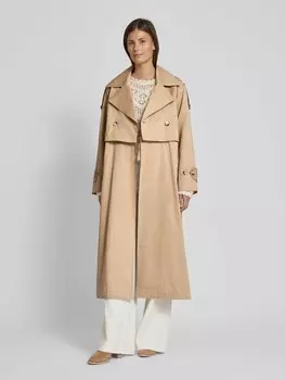 Пальто с воротником-лацканом Oui, коричневый