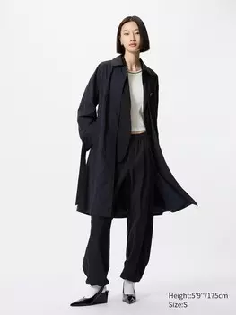 Пальто с воротником soutien Uniqlo, цвет 09 черный