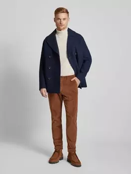 Пальто с воротником-стойкой модель «АРХИВ» SELECTED HOMME, темно-синий