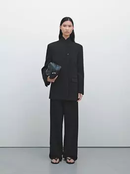 Пальто с воротником-стойкой - ограниченный тираж Massimo Dutti, бургундия