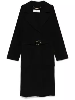 Пальто с запахом Elisabetta Franchi, черный