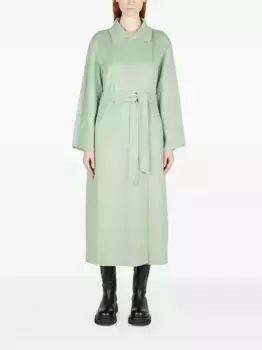 Пальто с запахом MAX MARA, зеленый