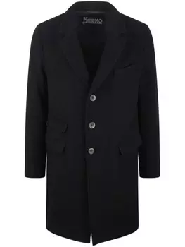 Пальто с зазубренными лацканами Herno, черный