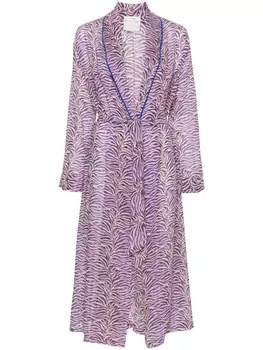 Пальто с зебровым принтом Forte Forte, фиолетовый