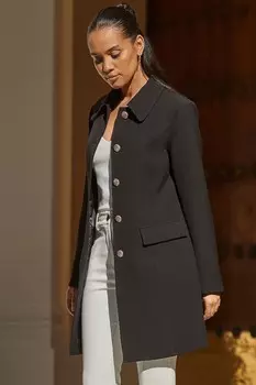 Пальто с золотыми пуговицами Sosandar, черный