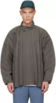 Пальто серого цвета HOMME PLISSe ISSEY MIYAKE