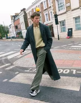 Пальто серого цвета Topman