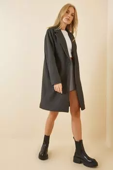 Пальто - Серый - Двубортный Happiness stanbul, серый