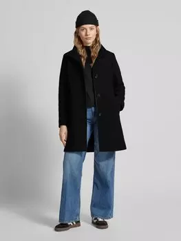 Пальто шерстяное с воротником-стойкой модель «Cohsandy» BOSS Orange, черный