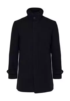 Пальто шерстяное, воротник стойка, на подкладке, мужское SELECTED, цвет Stretch