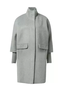 Пальто шерстяное, воротник стойка, женское Comma,, цвет 9700 Grey/black