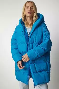 Пальто - Синий - Пуховик Happiness stanbul, синий