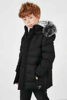 Пальто со съемным капюшоном на плюшевой подкладке из искусственного меха 5763028 Lela, черный