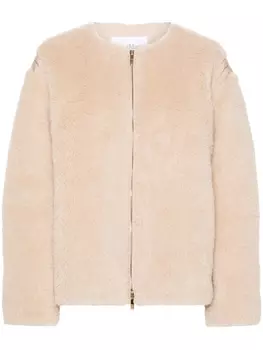 Пальто со вставками в рубчик Max Mara, бежевый