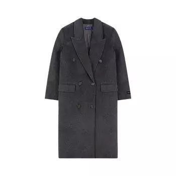 Пальто Sporty & Rich Sporty & Rich Double Faced DB Cashmere Coat Anthracite, черный