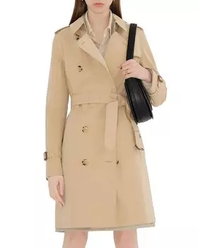 Пальто средней длины Kensington Heritage Burberry, коричневый/бежевый