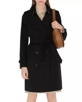 Пальто средней длины Kensington Heritage Burberry, черный