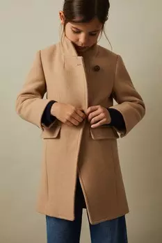 Пальто средней длины Maude из смеси шерсти Reiss, коричневый