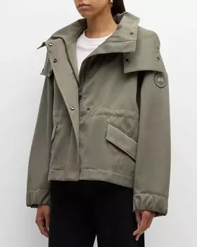 Пальто средней плотности с капюшоном из твиллы Olivine Canada Goose, цвет Smokey Sage